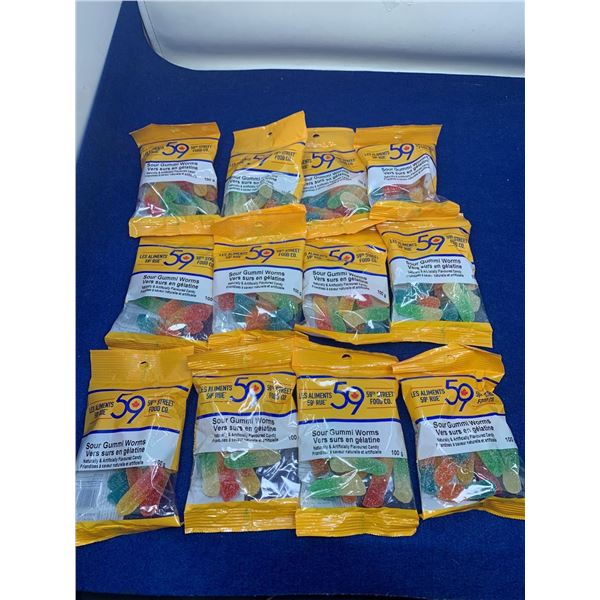 59th Street Sour Gummy Worms (12 x 100g)