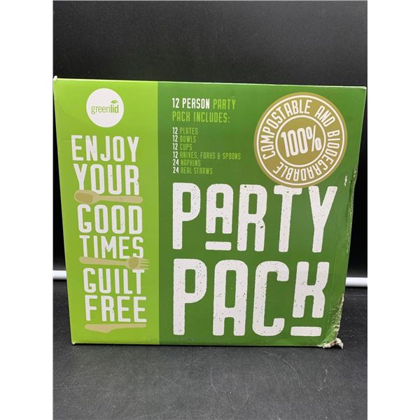 12 Person Party Pack- bowls, utensils, plates, cups, straws and napkins