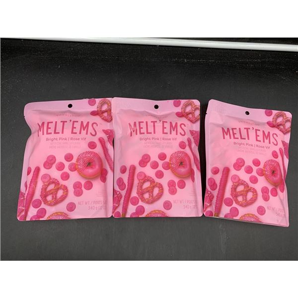 Melt'ems Bright Pink Candy Melts (3 x 340g)