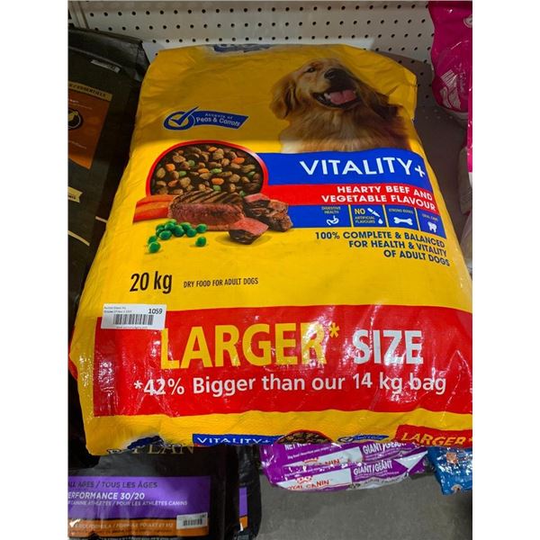 Pedigree Vitality + Adult Dog Kibble 20KG