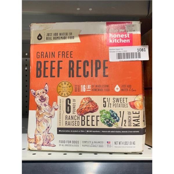 Honest Kitchen Grain Free Beef Recipe Food For Dogs 4Lb