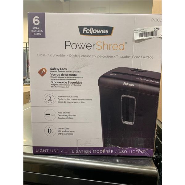 Fellows Power Shred Cross-Cut Shedder 6 Sheet