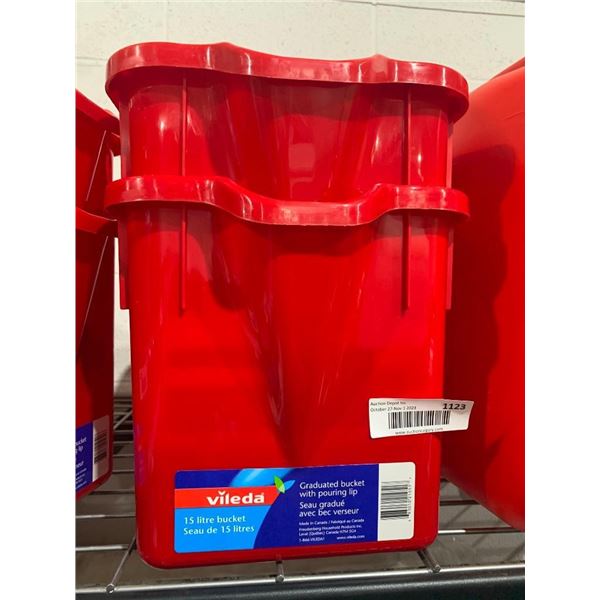 Vileda 1.5 Litre Graduated Bucket w/ Pouring Lip x 2