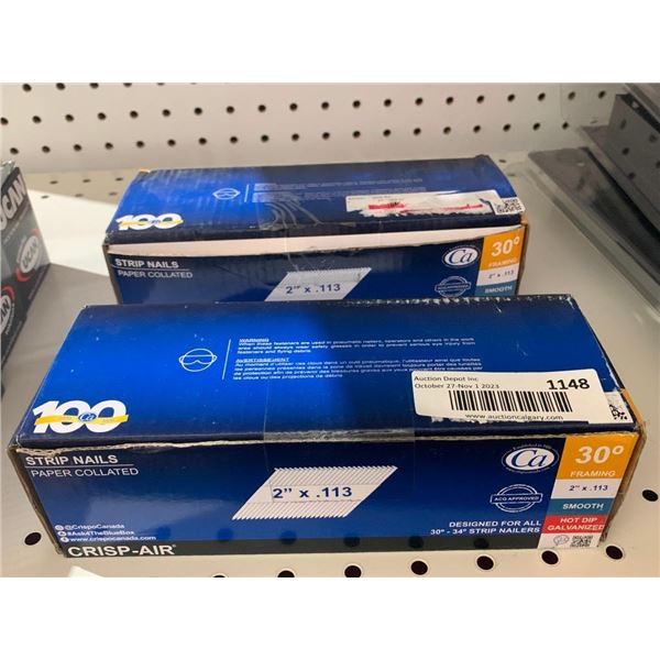 Crisp Air Strip Nails 2" x .113 Designed for 30° - 34° Strip Nailers  30° Framing Smooth Hot Dip Gal