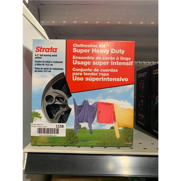 Strata 6.5" Ball Bearing Metal Pulleys Clothesline Kit Super Heavy Duty