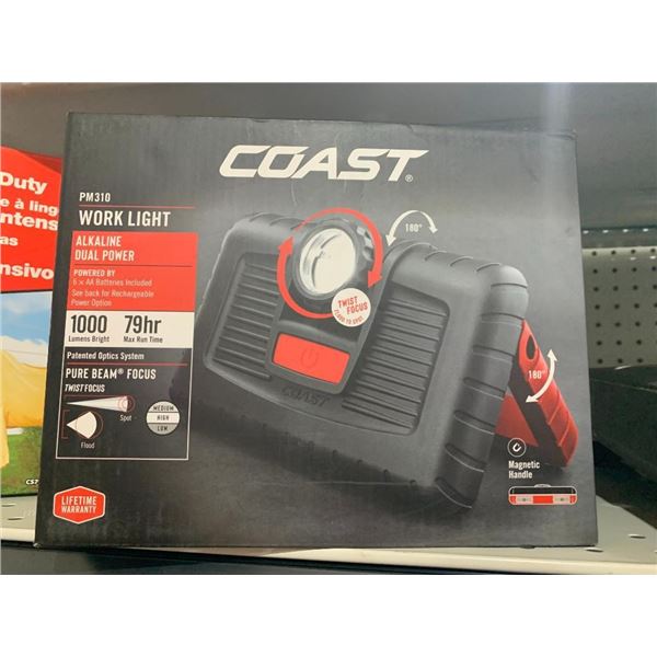 Coast PM310 Work Light Alkaline Dual Power 1000 Lumens