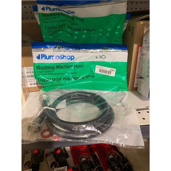 PlumbShop Washing Machine Hose 5' w/ Hose assembly & Washers x 10
