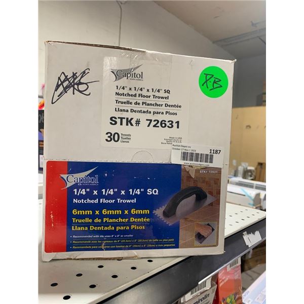 Capitol 1/4" x 1/4" x 1/4: SQ Notched Floor Trowel Case of 30