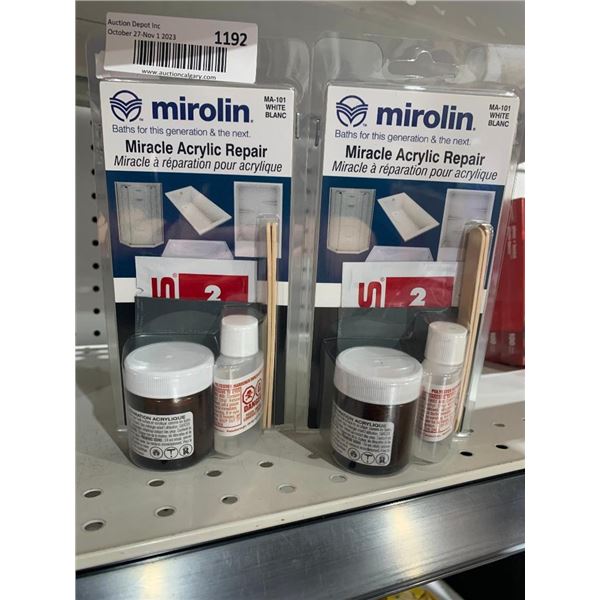 Mirolin Miracle Acrylic Repair White Set of 2