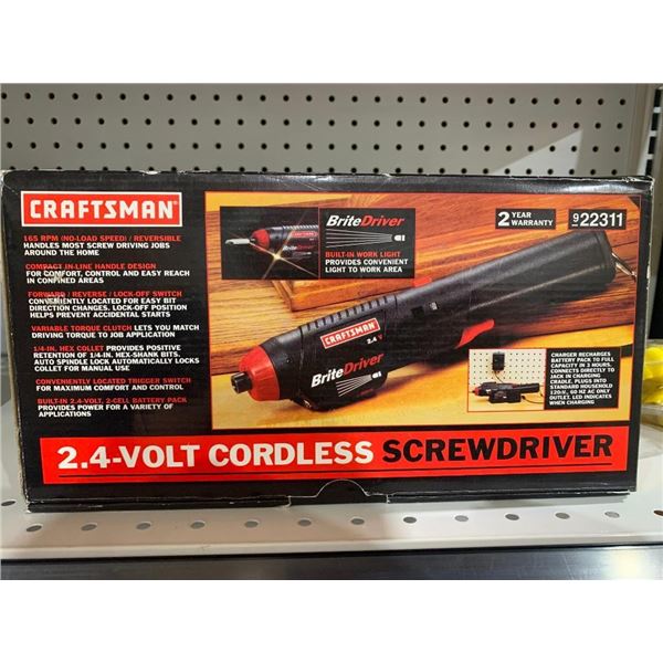 Craftsman 2.4 Volt Cordless Screwdriver