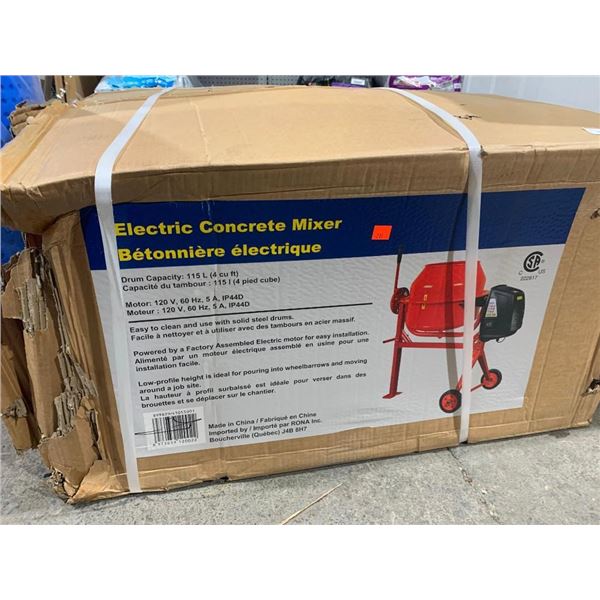 Electric Concrete Mixer Drum Capacity 115L  (4 Cu Ft)