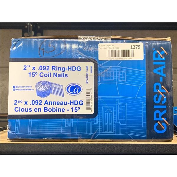 Crisp-Air 2" x .092 Ring-HDG 15° Coil Nails Hot Dipped Galvanized