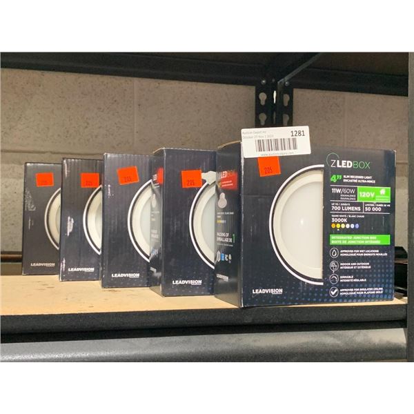 ZLED BOX 4" Slim Recessed Light 11W / 60W equivalence Warm White Integrated Junction Box LOT of 5