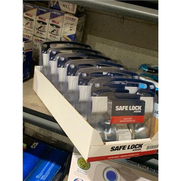 Weiser Safe Lock Keyed Entry Door Knobs Lot of 6