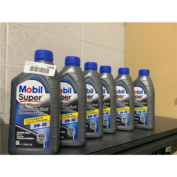 Mobil Super High Mileage 5W-30 Synthetic Blend Motor Oil x 6