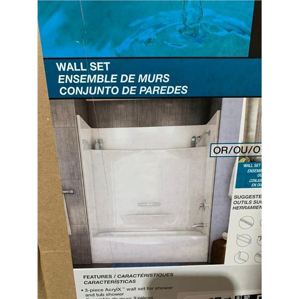 Maxx Fiberglass Shower Base - Bathtub with Wall Set 60x30x60" - White