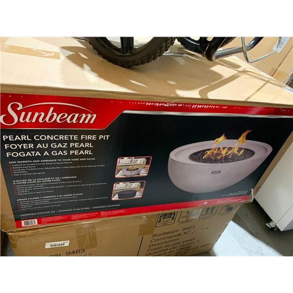 Sunbeam Wellesley Outdoor Fire Pit - "Concrete Look" - 50,000-BTU - 14-in H x 34 1/2-in W
