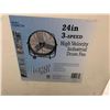 Image 1 : Comfort Zone 24in 3 Speed High Velocity Industrial Fan