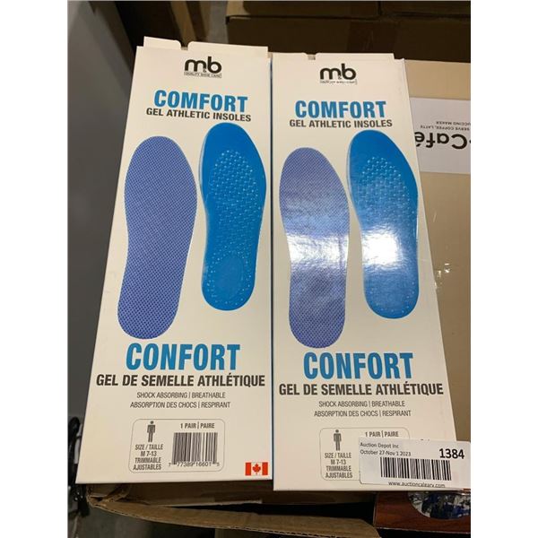 MB Comfort Gel Athletic Insoles - 2 Pair - Mens 7-13