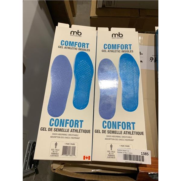 MB Comfort Gel Athletic Insoles - 2 Pair - Mens 7-13