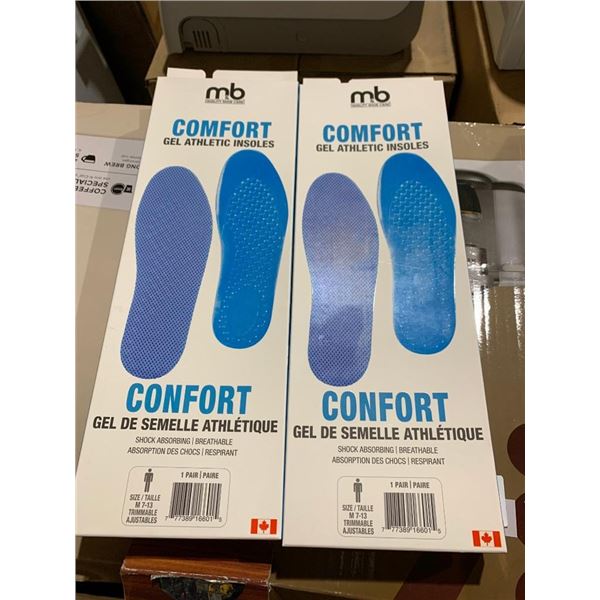 MB Comfort Gel Athletic Insoles - 2 Pair  - Mens 7-13