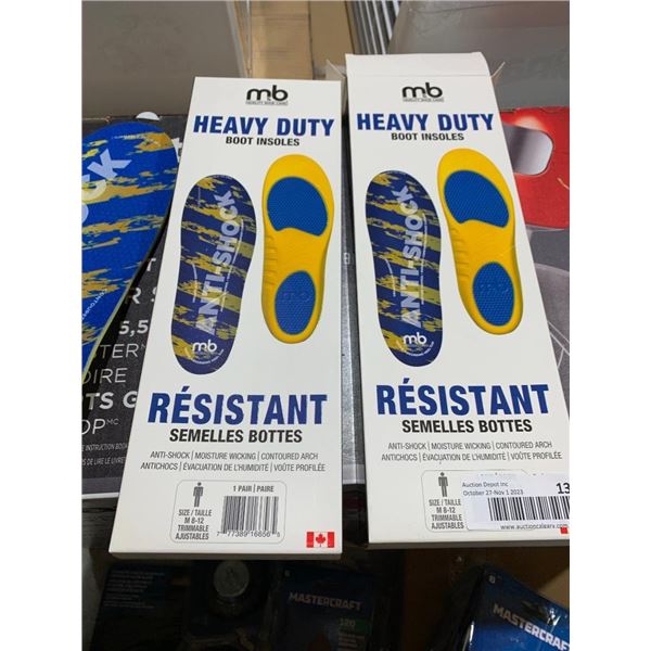 MB Heavy Duty Boot Insoles - 2 Pair - Mens 8-12