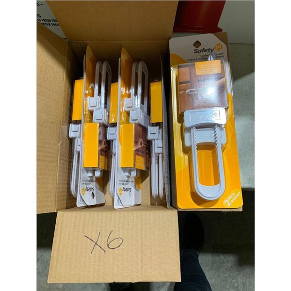 Lot of 6 - 2 packs - Safety First Cabinet Slide Locks