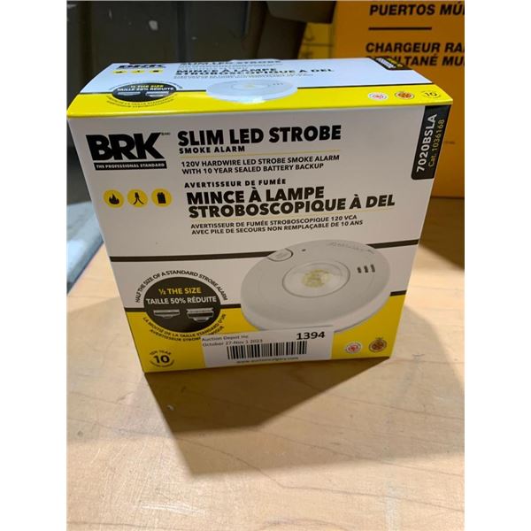 BRK Slim LED Strobe Smoke Alarm Hardwire with Battery Back up