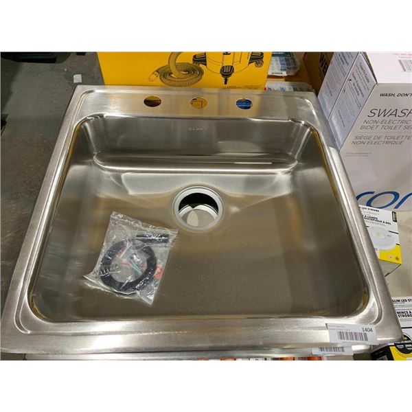 Elkay Lustertone Classic Stainless Steel 22" x 22" x 6" 3-Hole Single Bowl Drop-in ADA Sink