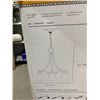 Image 3 : 3-Light Chandelier - Satin Nickel Finish - Etched Glass Shades 18x18x18.5"