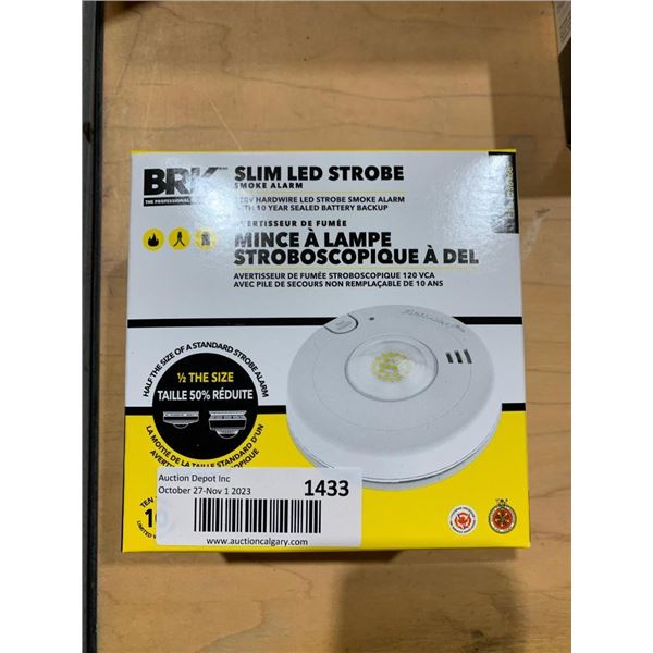 BRK Slim LED Strobe Smoke Alarm Hardwire with Battery Back up
