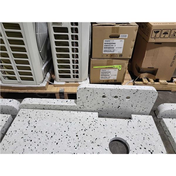 2 Piece Quarts Vanity Counter With Top And Back Splash (47.5" x 21.75" Top) (47.5" x 14" Back) (77C-