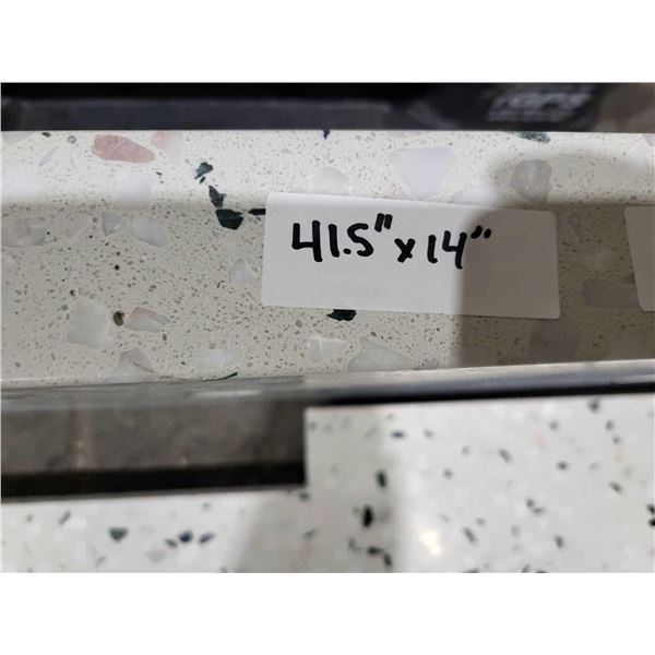 2 Piece Quarts Vanity Counter With Top And Back Splash (41.5" x 21.5" Top) (41.5" x 14" Back) (77F-S