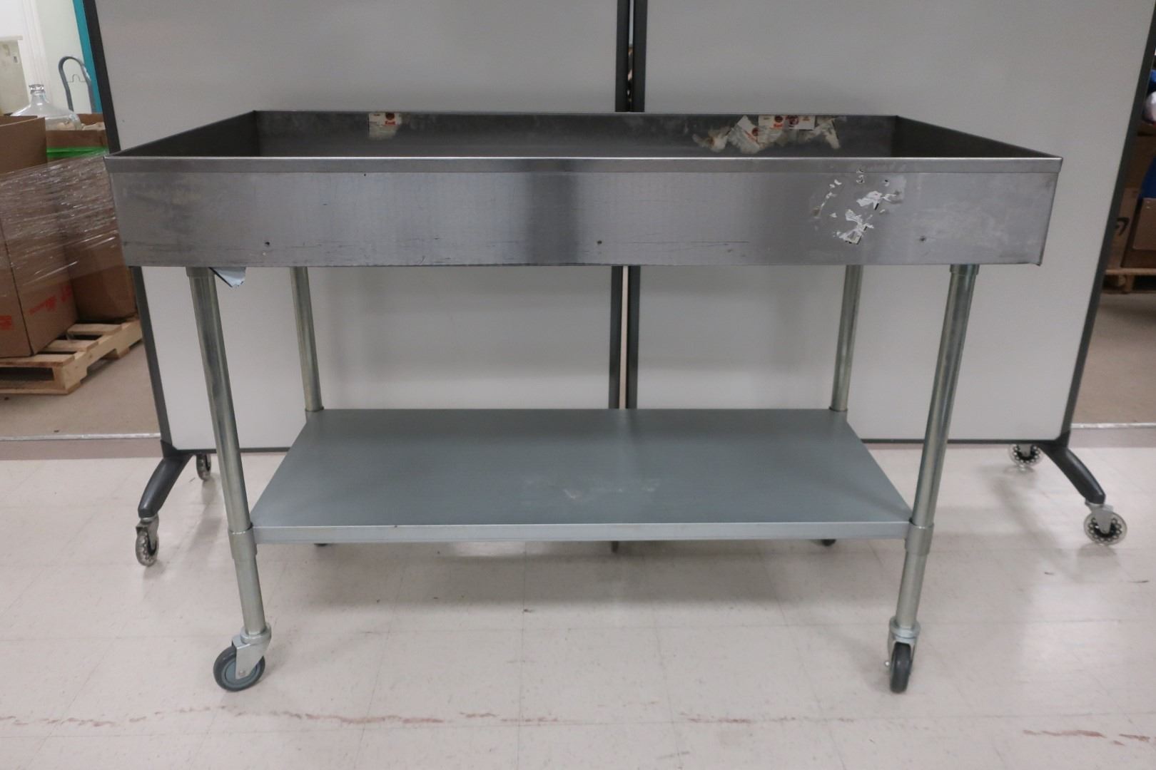 TABLE/BAC INOX MOBILE 5'x30