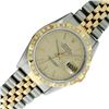 Image 2 : Rolex Mens 2T Datejust Champagne Linen Index Dial With Diamond Bezel