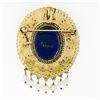 Image 3 : Vintage French 14k Gold Hand Painted Portrait Detailed Pearl Pin Brooch Pendant