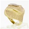 Image 9 : Vintage 14k Yellow Gold Heavy Bombe Florentine Diamond Cocktail Statement Ring