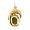 Image 3 : Vintage 14k Yellow Gold Oval Cabochon Cut Jade Detailed Open Swirl Charm Pendant