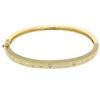 Image 1 : 14k Yellow Gold.85 ctw Burnish Diamond 7" Hinged Sandblast Open Bangle Bracelet