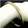 Image 3 : 14k Yellow Gold.85 ctw Burnish Diamond 7" Hinged Sandblast Open Bangle Bracelet