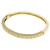 Image 5 : 14k Yellow Gold.85 ctw Burnish Diamond 7" Hinged Sandblast Open Bangle Bracelet