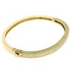 Image 6 : 14k Yellow Gold.85 ctw Burnish Diamond 7" Hinged Sandblast Open Bangle Bracelet