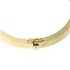 Image 8 : 14k Yellow Gold.85 ctw Burnish Diamond 7" Hinged Sandblast Open Bangle Bracelet