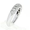 Image 8 : Fancy 18K White Gold 1.15 ctw Round Pave Diamond 4.75mm Domed Wedding Band Ring