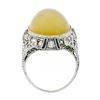 Image 8 : Antique Art Deco Platinum Moonstone Diamond Sapphire Filigree Large RARE Ring