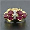 Image 2 : 14k Gold 3.65 ctw Oval Cut Deep Red Ruby Ring w/ Round Single Cut Diamond Accent