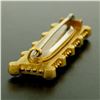Image 5 : Antique Victorian 15k Yellow Gold Old Mine Cut Diamond Seed Pearl & Onyx Bar Pin