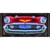 Image 1 : NO RESERVE 57 CHEVY BEL AIR GRILL NEON SIGN IN STEEL CAN