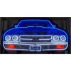 Image 1 : NO RESERVE HUGE CHEVELLE GRILL NEON SIGN IN STEEL CAN 
