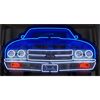 Image 1 : NO RESERVE HUGE CHEVELLE GRILL NEON SIGN IN STEEL CAN 